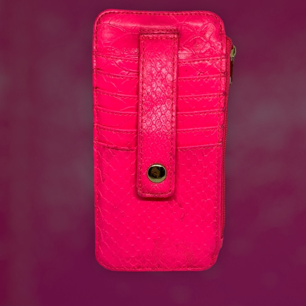 Pink snake-like textured wallet card holder (FREE)